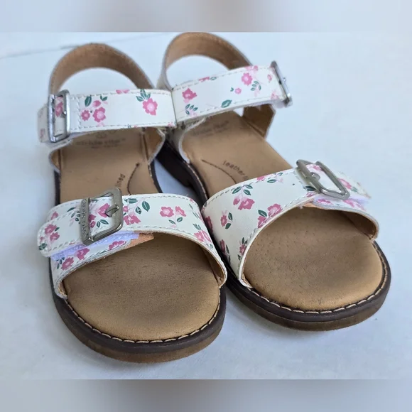 Stride Rite White Floral Kids Sandals 11 Toddler - Picture 4 of 7